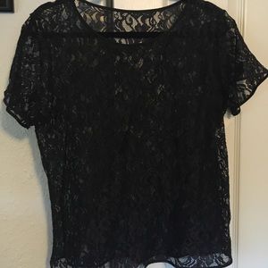 American Apparel Black Lace Tee